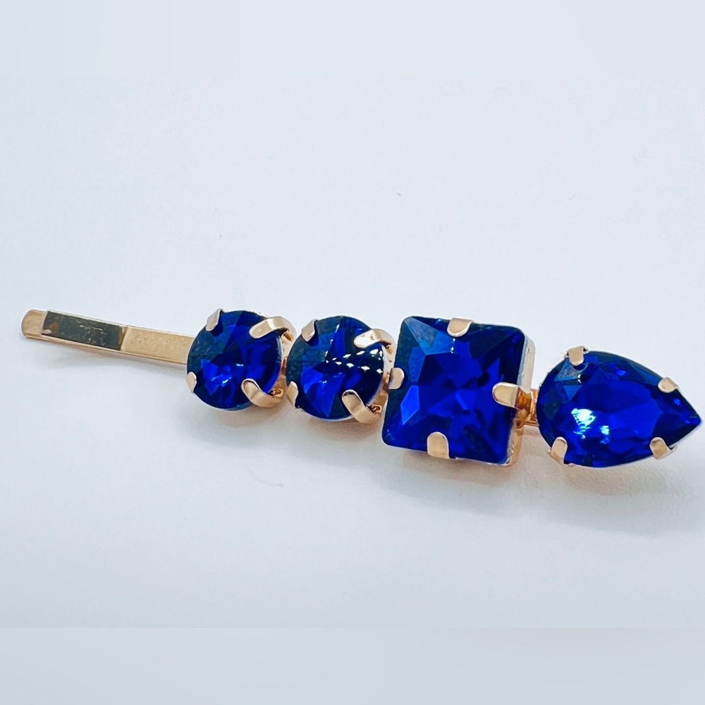 Royal Blue Rhinestone Bobby Pin New